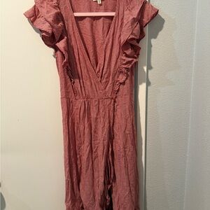 Max Studio Red Checkered Midi Dress